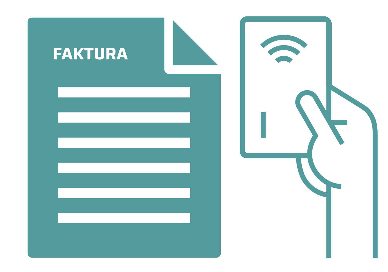 Infografikk med faktura og kort